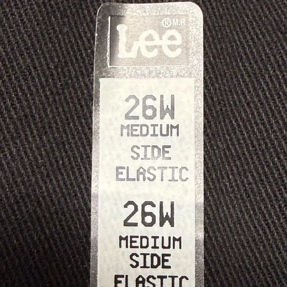 Vintage Lee Size 26W Women’s Black Denim High Rise Side Elastic Jeans NWT - Picture 8 of 9
